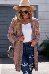 Heathered Open Front Longline Cardigan - SHE BADDY© ONLINE WOMEN FASHION & CLOTHING STORE