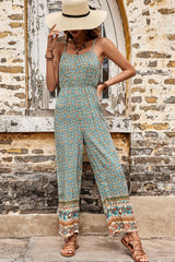 Bohemian Spaghetti Strap Low Back Jumpsuit - SHE BADDY© ONLINE WOMEN FASHION & CLOTHING STORE