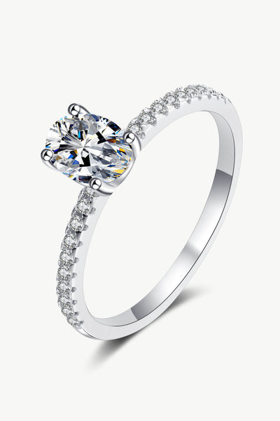 925 Sterling Silver Inlaid 1 Carat Moissanite Ring - SHE BADDY© ONLINE WOMEN FASHION & CLOTHING STORE