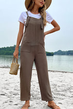 Straight Leg Jumpsuit with Pockets - SHE BADDY© ONLINE WOMEN FASHION & CLOTHING STORE