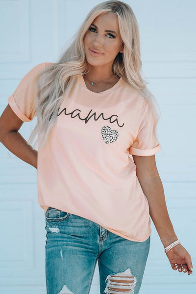 MAMA Heart Graphic Tee Shirt - SHE BADDY© ONLINE WOMEN FASHION & CLOTHING STORE