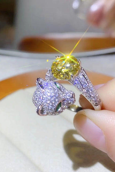 2 Carat Yellow Moissanite Animal Bypass Ring - SHE BADDY© ONLINE WOMEN FASHION & CLOTHING STORE