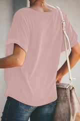 Plain Twist T-Shirt - SHE BADDY© ONLINE WOMEN FASHION & CLOTHING STORE