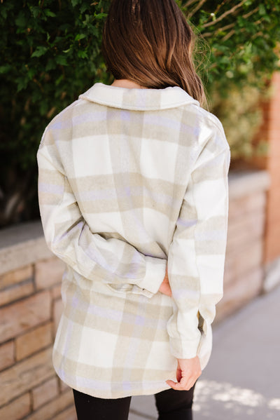 Plaid Dropped Shoulder Pocket Shacket - SHE BADDY© ONLINE WOMEN FASHION & CLOTHING STORE