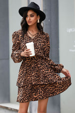 Leopard Print Layered Mini Dress - SHE BADDY© ONLINE WOMEN FASHION & CLOTHING STORE