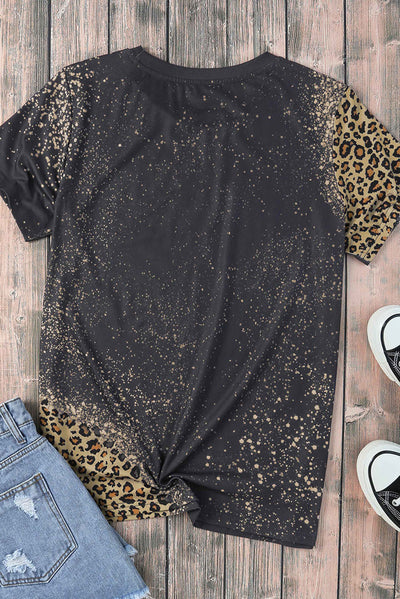 Graphic Leopard Round Neck Tee Shirt - SHE BADDY© ONLINE WOMEN FASHION & CLOTHING STORE