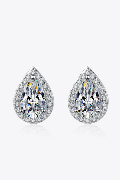 Moissanite Teardrop Stud Earrings - SHE BADDY© ONLINE WOMEN FASHION & CLOTHING STORE