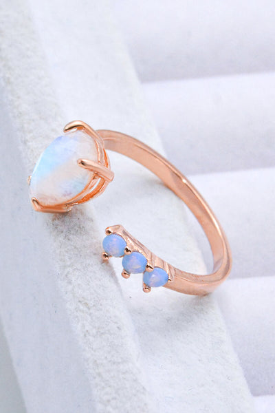 18K Rose Gold-Plated Moonstone Open Ring - SHE BADDY© ONLINE WOMEN FASHION & CLOTHING STORE