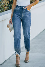 Ripped Ankle Straight Jeans with Pockets - SHE BADDY© ONLINE WOMEN FASHION & CLOTHING STORE