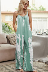 Tie-Dye Spaghetti Strap Jumpsuit with Pockets - SHE BADDY© ONLINE WOMEN FASHION & CLOTHING STORE