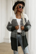 Color Block Chunky Knit Sweater Cardigan - SHE BADDY© ONLINE WOMEN FASHION & CLOTHING STORE