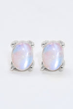 Natural Moonstone 4-Prong Stud Earrings - SHE BADDY© ONLINE WOMEN FASHION & CLOTHING STORE