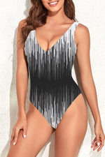 V-Neck Backless One-Piece Swimsuit - SHE BADDY© ONLINE WOMEN FASHION & CLOTHING STORE