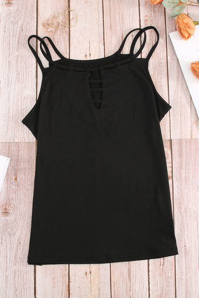 Double-Strap Scoop Neck Cami - SHE BADDY© ONLINE WOMEN FASHION & CLOTHING STORE