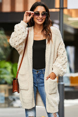 Open Front Ribbed Trim Duster Cardigan - SHE BADDY© ONLINE WOMEN FASHION & CLOTHING STORE
