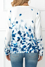 Floral Button Front Round Neck Cardigan - SHE BADDY© ONLINE WOMEN FASHION & CLOTHING STORE