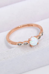 Opal Contrast Platinum-Plated Ring - SHE BADDY© ONLINE WOMEN FASHION & CLOTHING STORE