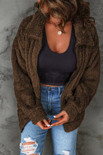 Zip Up Teddy Jacket with Pockets - SHE BADDY© ONLINE WOMEN FASHION & CLOTHING STORE