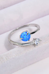 Opal and Zircon Open Ring - SHE BADDY© ONLINE WOMEN FASHION & CLOTHING STORE