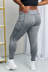 Rae Mode Full Size Heathered Wide Waistband Yoga Leggings - SHE BADDY© ONLINE WOMEN FASHION & CLOTHING STORE
