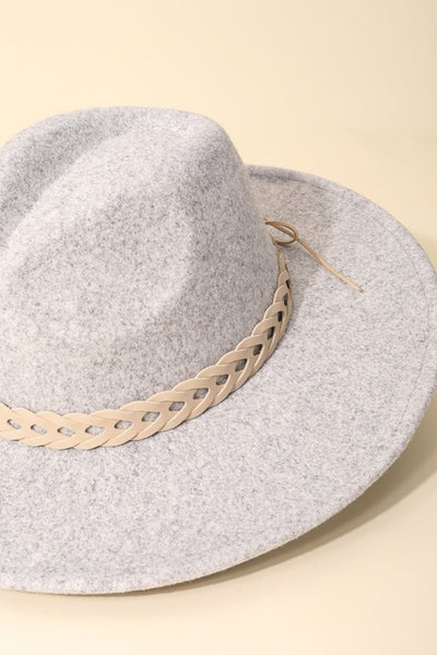 Fame Woven Together Braided Strap Fedora - SHE BADDY© ONLINE WOMEN FASHION & CLOTHING STORE