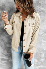 Corduroy Long Sleeve Jacket - SHE BADDY© ONLINE WOMEN FASHION & CLOTHING STORE