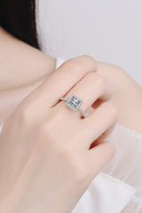 Sterling Silver Square Moissanite Ring - SHE BADDY© ONLINE WOMEN FASHION & CLOTHING STORE