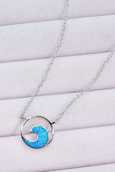 Opal Wave Pendant Necklace - SHE BADDY© ONLINE WOMEN FASHION & CLOTHING STORE