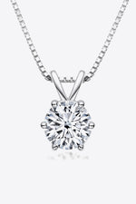 925 Sterling Silver 1 Carat Moissanite Pendant Necklace - SHE BADDY© ONLINE WOMEN FASHION & CLOTHING STORE