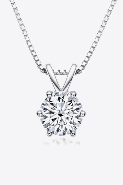 925 Sterling Silver 1 Carat Moissanite Pendant Necklace - SHE BADDY© ONLINE WOMEN FASHION & CLOTHING STORE