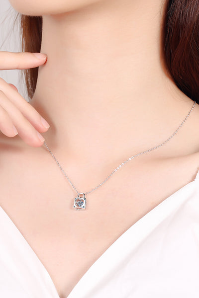 Moissanite Lock Pendant Necklace - SHE BADDY© ONLINE WOMEN FASHION & CLOTHING STORE
