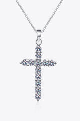 925 Sterling Silver Cross Moissanite Necklace - SHE BADDY© ONLINE WOMEN FASHION & CLOTHING STORE