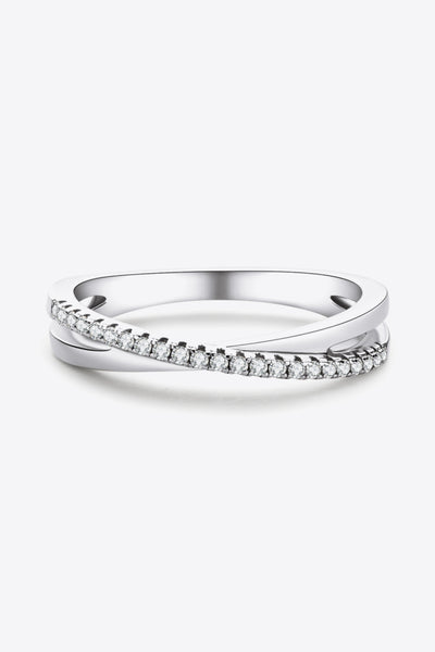 925 Sterling Silver Crisscross Moissanite Ring - SHE BADDY© ONLINE WOMEN FASHION & CLOTHING STORE