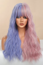13*1" Full-Machine Wigs Synthetic Long Wave 26" in Blue/Pink Split Dye - SHE BADDY© ONLINE WOMEN FASHION & CLOTHING STORE
