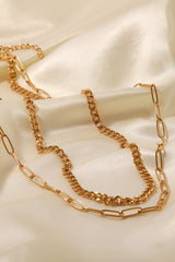 18K Gold Plated Layered Chain Necklace - SHE BADDY© ONLINE WOMEN FASHION & CLOTHING STORE