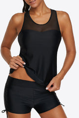 Tied Racerback Tankini Set - SHE BADDY© ONLINE WOMEN FASHION & CLOTHING STORE