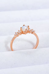Natural Moonstone and Zircon 18K Rose Gold-Plated Ring - SHE BADDY© ONLINE WOMEN FASHION & CLOTHING STORE