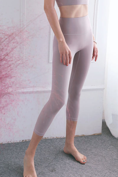 Feel Like Skin Elastic Waistband Cropped Yoga Leggings - SHE BADDY© ONLINE WOMEN FASHION & CLOTHING STORE