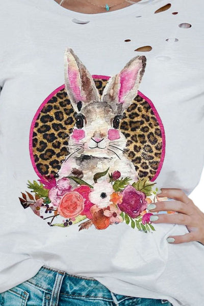 Easter Graphic Distressed Tee Shirt - SHE BADDY© ONLINE WOMEN FASHION & CLOTHING STORE