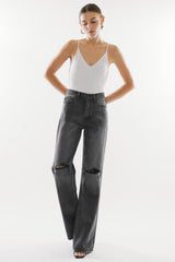 Kancan High Waist Distressed Knee Jeans - SHE BADDY© ONLINE WOMEN FASHION & CLOTHING STORE