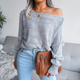 Boat Neck Dolman Sleeve Ribbed Trim Sweater - SHE BADDY© ONLINE WOMEN FASHION & CLOTHING STORE