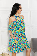 Sew In Love Full Size Perfect Paradise Printed Cold-Shoulder Dress - SHE BADDY© ONLINE WOMEN FASHION & CLOTHING STORE