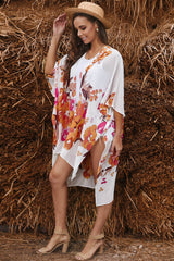 Floral Print High-Low Cardigan - SHE BADDY© ONLINE WOMEN FASHION & CLOTHING STORE