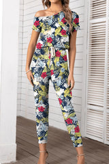Asymmetrical Neck Short Sleeve Jumpsuit - SHE BADDY© ONLINE WOMEN FASHION & CLOTHING STORE