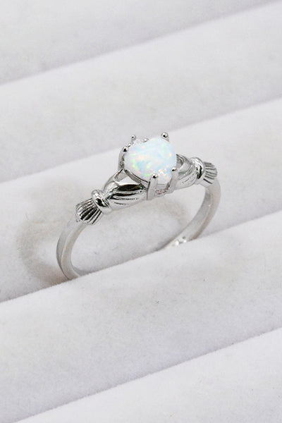 925 Sterling Silver Heart Opal Ring - SHE BADDY© ONLINE WOMEN FASHION & CLOTHING STORE