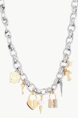 Lock Pendant Double-Layered Necklace - SHE BADDY© ONLINE WOMEN FASHION & CLOTHING STORE
