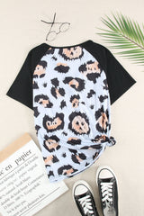 Printed Zip-Collar Short Raglan Sleeve Tee - SHE BADDY© ONLINE WOMEN FASHION & CLOTHING STORE