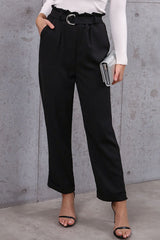 Belted Paperbag Waist Pants - SHE BADDY© ONLINE WOMEN FASHION & CLOTHING STORE