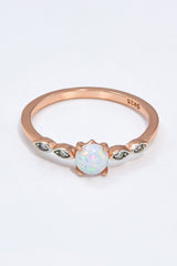 Opal Contrast Platinum-Plated Ring - SHE BADDY© ONLINE WOMEN FASHION & CLOTHING STORE