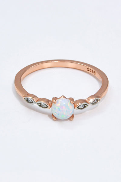 Opal Contrast Platinum-Plated Ring - SHE BADDY© ONLINE WOMEN FASHION & CLOTHING STORE